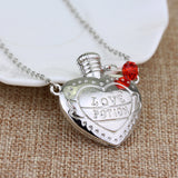 Modische Halskette Liebesgift Liebespillenfläschchen Anhänger Valentinstagsgeschenk