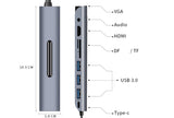 USB C HUB Dockingstation 9 in 1 Typ-C HDMI VGA Niedertemperatur-Mobilcomputer-Erweiterungs-Dockingzubehör