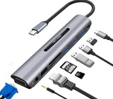 USB C HUB Dockingstation 9 in 1 Typ-C HDMI VGA Niedertemperatur-Mobilcomputer-Erweiterungs-Dockingzubehör