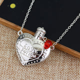 Modische Halskette Liebesgift Liebespillenfläschchen Anhänger Valentinstagsgeschenk
