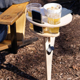 Tragbarer Biertisch, Weintisch mit faltbarem, rundem Desktop, Mini-Picknicktisch aus Holz für Strand, Camping, Hinterhof-Unterhaltung