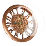 Europäische Retro-Wanduhr, runde Uhr für Zuhause, 11 Zoll Wohnzimmeruhr, kreative Wanduhr, Quarzuhr