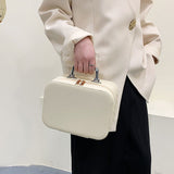 Tragbare Kosmetiktasche mit Spiegeldesign, modische Rautenstickerei, doppellagiger Koffer, große Kapazität, Make-up-Aufbewahrungstaschen für Damen